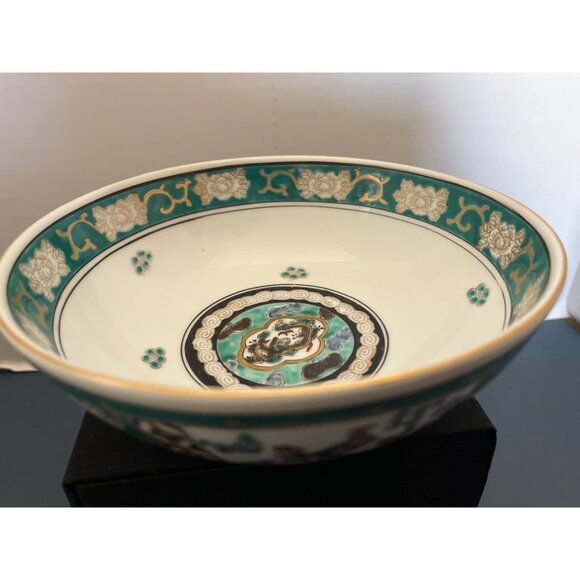 Vintage Gold Imari Japanese Hand Painted Serving Bowl 7 1/2” Diameter - Picture 9 of 11